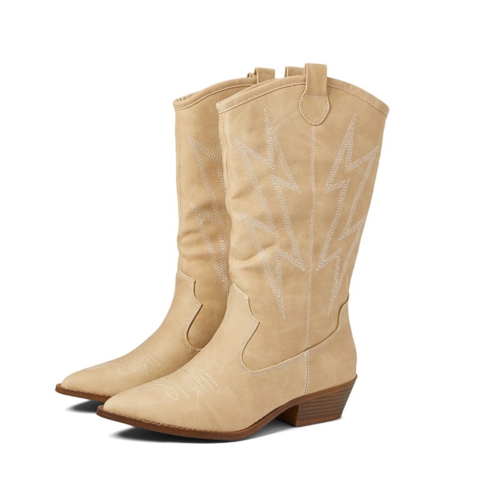 Dirty Laundry Tan Heeled Boots with Western Flair
